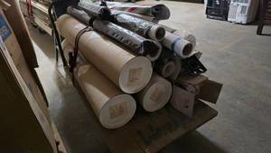 lot 31 image: Large Lot of Dreamscape Terralon & Vinyl Rolls.  Cart Not Included