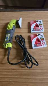 lot 49 image: Ryobi DS1200 Detail Sander w 2 Packs of Diablo Triangular Sanding Sheets
