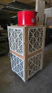lot 65 image: Custom Built Rolling Air Filter w Maxx Air 16 Turbo High Velocity Fan