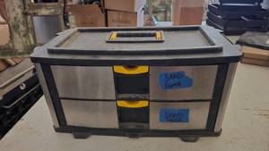 lot 82 image: Tool Box w Contents.  Includes Lots of Boxed Fasteners