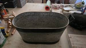 lot 90 image: Oversized Galvanized Bucket w Handles