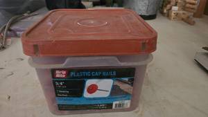 lot 93 image: Box of 34 Plastic Cap Nails