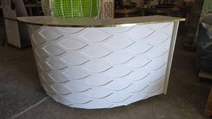 lot 108 image: Beautiful Custom Built WhiteGold Bar.  Could also be a great receiption desk.