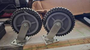 lot 119 image: Lot of 2 Large Casters.  8 x 2 Wheels