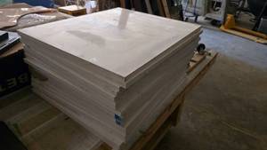 lot 122 image: Lot of 18 White Wood Boards, Approx 28.75 x 24.5