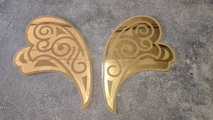 lot 167 image: Lot of 2 Large 28 Mirrored Gold Wall Dcor