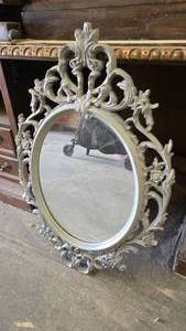 lot 180 image: Ornate Grey Wall Mirror