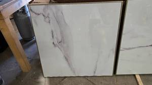 lot 192 image: Glass Top & MarbleGold Themed Table Top.  Measures 36 x 36