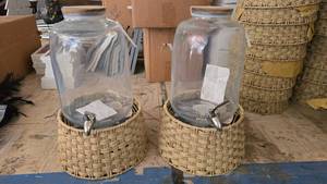 lot 171 image: Lot of 2 Better Homes & Gardens Glass Beverage Dispensers w Dispenser Stand
