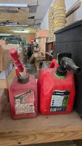 lot 226 image: Lot of 2 Gas Cans.  2 Gallon & 1.5 Gallon