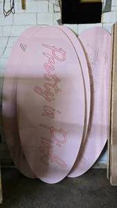 lot 262 image: Lot of 4 Pretty In Pink Wall Signs.  Some are lighted.