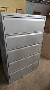 lot 280 image: Grey 4 Drawer Horizontal Filing Cabinet w Contents.  Included everything pictured.  Buyer must take all.