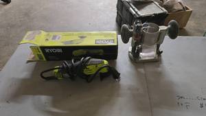 lot 320 image: Ryobi DS1200 Detail Sander & Makita Plunge Router Base