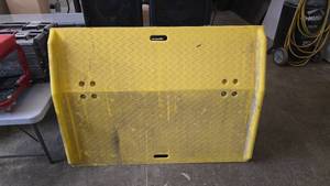 lot 336 image: Eagle Manufacturing 48 x 36 x 5 Yellow HDPE Portable Dock Plate, Model 1797.  750LB Capacity.