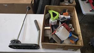 lot 337 image: Lot of Misc Tape Dispensers & Pallet Wrap Handwrapper