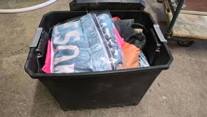 lot 341 image: Large Tote Full of Misc Product Displays.  THESE CONNECT TO LOT 237