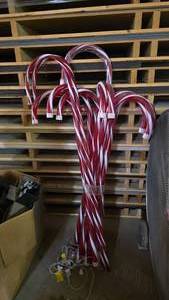 lot 362 image: Lot of 12 Outdoor Lighted Candy Canes Christmas Yard Dcor