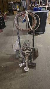 lot 381 image: Wagner Pro Gold Professional Series .44 GPM 34 HP Paint Sprayer w Gun & Tips.  Model 844EX17