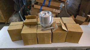 lot 385 image: Lot of 9 Metal Ice Buckets