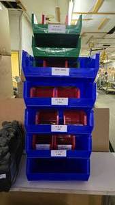 lot 392 image: Lot of Misc Uline Stackable Bins Organizers.  Various Sizes