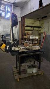 lot 403 image: NICE  Klutch Horizontal 7 x 12 Metal Bandsaw w Metal Cabinet Base