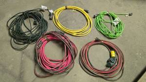 lot 411 image: Lot of 5 Misc Extension Cords