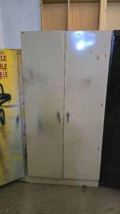 lot 418 image: Metal Cabinet w Contents.  Included everything pictured.  BUYER MUST TAKE ALL
