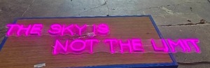 lot 8 image: Pink THE SKY IS NOT THE LIMIT Wall Sign