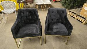 lot 15 image: Matching BlackGold Arm Chairs  QUANTITY 2  BID IS TIMES THE QUANTITY SO YOU ARE BIDDING PER CHAIR