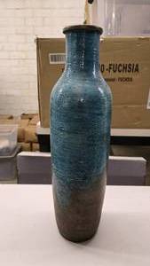 lot 41 image: Beautiful Blue Ceramic Vase.  Approx 23 Tall