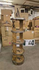 lot 55 image: TX Whiskey 5 Tier Wooden Display Shelf w 2 Shelf Toppers