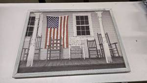 lot 71 image: Wooden Country Themed Framed Art