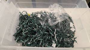 lot 73 image: Large Tote of LED Christmas Lights.  11 Strands Total
