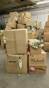 lot 78 image: Large Lot Artifical Flowers.  SO MANY FLOWERS AND LOTS OF $$ HERE.  SEE PICTURES FOR EVERYTHING INCLUDED.  QUANTITY 5 BOXES TOTAL  BID IS TIMES THE QUANTITY SO YOU ARE BIDDING PER BOX
