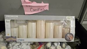 lot 91 image: 7 Piece Led All Weather Candle Set w Remote