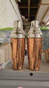 lot 101 image: Lot of 2 Palm Copper Hammered Boston Shakers