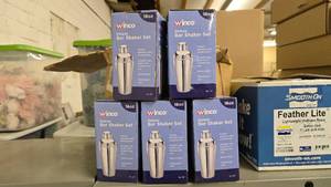 lot 103 image: Lot of 5 NEW Winco Deluxe Bar Shaker Sets
