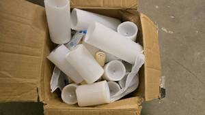 lot 106 image: Large Box of Misc Sized LED Candles