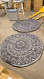 lot 138 image: Lot of 2 Outdoor Round Reversible Rugs