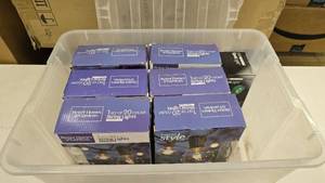 lot 158 image: Lot of 6 Boxes of Better Homes & Gardens String Lights & Green LED Spot Light