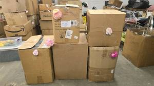 lot 170 image: Large Lot of Artificial Flowers.  SO MANY FLOWERS AND LOTS OF $$ HERE.  SEE PICTURES FOR EVERYTHING INCLUDED.  QUANTITY 5 BOXES BID IS TIMES THE QUANTITY SO YOU ARE BIDDING PER BOX