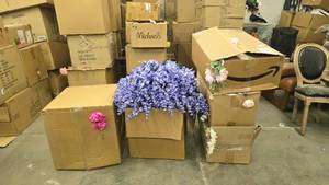 lot 171 image: Large Lot of Artificial Flowers.  SO MANY FLOWERS AND LOTS OF $$ HERE.  SEE PICTURES FOR EVERYTHING INCLUDED.  QUANTITY 5 BOXES BID IS TIMES THE QUANTITY SO YOU ARE BIDDING PER BOX