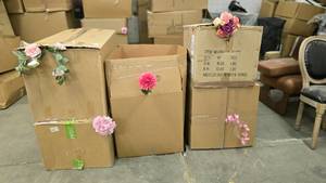 lot 176 image: Large Lot of Artificial Flowers.  SO MANY FLOWERS AND LOTS OF $$ HERE.  SEE PICTURES FOR EVERYTHING INCLUDED.  QUANTITY 5 BOXES BID IS TIMES THE QUANTITY SO YOU ARE BIDDING PER BOX