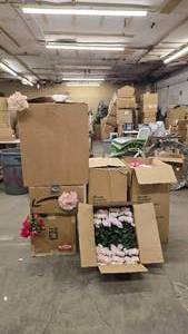 lot 177 image: Large Lot of Artificial Flowers.  SO MANY FLOWERS AND LOTS OF $$ HERE.  SEE PICTURES FOR EVERYTHING INCLUDED.  QUANTITY 5 BOXES BID IS TIMES THE QUANTITY SO YOU ARE BIDDING PER BOX