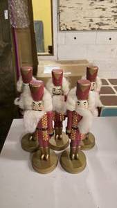 lot 186 image: Lot of Misc Christmas Dcor.  Includes 5 Matching Nutcracker