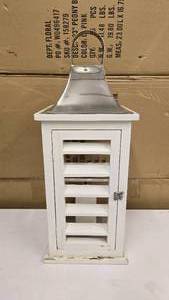 lot 217 image: Large Wooded w Metal Top Lantern, Over 2 Tall