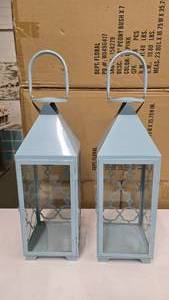 lot 219 image: Pair of Matching Metal Decorative Lanterns