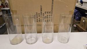 lot 230 image: Lot of 4 Matching Glass Flower StandsVases