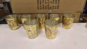 lot 266 image: Lot of 7 Mercury Glass Style 6 Candle Votives