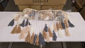 lot 265 image: Boho Design Wooden Bead & Tassel Wall Dcor  QUANTITY 6  BID IS TIMES THE QUANTITY SO YOU ARE BIDDING PER PIECE